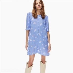 Light Blue Floral Button-Front Mini Dress from Aritzia